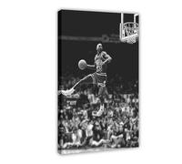 GeDiz NBA Slam Dunk Contest Michael Jordan Canvas Poster Bedroom Decor Sports Landscape Office Room Decor Gift Frame-style 16x24inch(40x60cm)