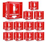 Gedlex Fire Extinguisher Sign with Down Arrow -12 Pack,8" x 6" Fire Extinguisher Two-Sided V-Sign Acrylic,4 pre-drilled holes,Includes Matching Screws, Use for Home Office/Business