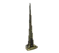 GEDMRT Burj Khalifa Model 18cm Bronze Alloy | Exquisite Dubai Souvenir for Home Decor | Vintage Tower Statue for Bedrooms/Desks/Collectibles