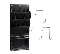 GEDMRT Over The Door Shoe Organizer | Breathable 600D Oxford Fabric Hanging Storage | Space Saving Shoe Rack for Closet/Bathroom/Dorm | Multi Purpose Door Organizer with 3 Hooks (Black)