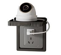 GEDMRT Wall Outlet Shelf | No Drill Easy Install Holder for Phone/Router/Camera | Strong Plastic Space Saver Organizer | Charging Station (Black)