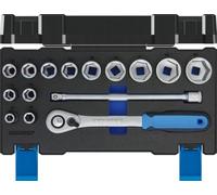 GEDORE 15-piece Socket spanner set, 1/2", Tool, Sockets ratchet bits, for Automotive, 19 DMU 20, Blue