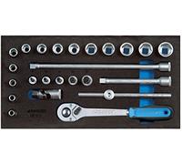 Gedore 1500CT1-30 1/3 mm Check-Tool-Module Socket with 3/8 mm Wrench Bit - Silver