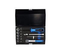 GEDORE 17-piece Socket spanner set, Bi-hex, 1/4", 4-13 mm, Tool, Ratchet with lever reverse, for Automotive, D20 EMU 3