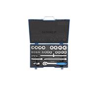 GEDORE 28-piece Socket spanner set, Hex/bi-hex, 1/2", 10-36 mm, Tool, Ratchet with lever reverse, for carmotive, D19 VMU 10