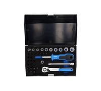 GEDORE 37-piece Socket spanner set, Bi-hex, 1/4", 4-13 mm, Tool, Ratchet with lever reverse bits, for Automotive, D20 KAU 20