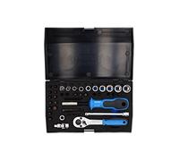 GEDORE 40-piece Socket spanner set, Bi-hex, 1/4", 4-13 mm, Tool, Ratchet with lever reverse bits, for Automotive, D20 TMU 10