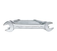 GEDORE Double open-end spanner set, 10-pc. Set, AF 6-32 mm, Metric, Flat, Spanner set, Matt chromed, 6-100