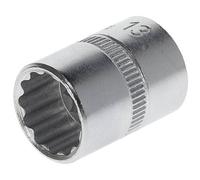 GEDORE Socket, 1/4" 6.3 mm drive, Bi-hex, 13 mm AF, Tool, D 20 13, Chrome-plated steel