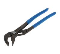 GEDORE Water pump pliers, Clamping width to 38 mm, Pushbutton width setting, Finger protection, Flat, Chrome-plated, 142 10 TL