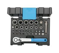 Gedore 666-U-20 1/4-Inch Socket Wrench Set - Blue/Silver (35-Piece)