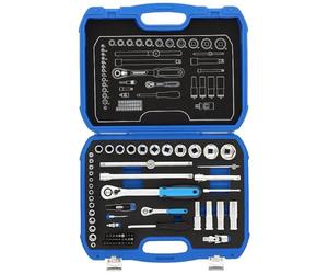 GEDORE 69-piece Socket spanner set, 1/4" + 1/2", Tool, Sockets ratchet bits, for Automotive, 19 BMC 20, Blue