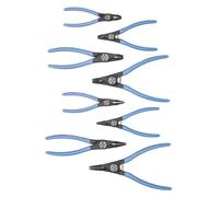 GEDORE Circlip pliers set, 8-pc., Tool set for inner and outer circlips, Straight and 90° angled, 1101-001