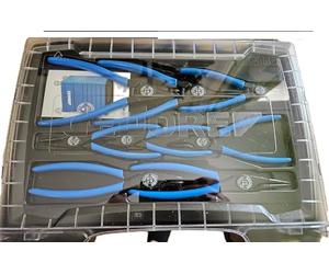 GEDORE Circlip pliers set, 8-pc., Tool set for inner and outer circlips, Straight and 90° angled, 1101-001