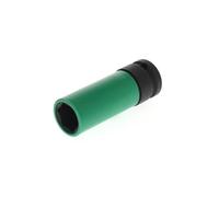 GEDORE Impact wrench socket with protective sleeve, Socket, 1/2" 12.5 mm drive, Hex, AF 19 mm, Traffic green, Automotive, K19 LS 19