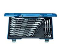 GEDORE Open-ended spanner set with ring ratchet, 12-pc. Set, AF 8-19 mm, Flat, Spanner set, 7 R-012