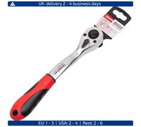 GEDORE R60050009 CR-V, Switchable ratchet: Handle: Red/black, 12.5mm, 1/2" Ne...