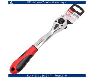 GEDORE R60050009 CR-V, Switchable ratchet: Handle: Red/black, 12.5mm, 1/2" Ne...