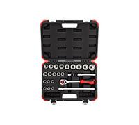 GEDORE R69013024 Steckschl.Satz 1/2 SW10-32mm 24tlg red Spanner, 24 Pieces, with Reversible Ratchet, Socket Wrench and bit Set, 1/2 inch, Zoll