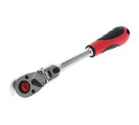 GEDORE Red Joint Reversible Ratchet with Ergonomic 2K Handle, Push Button Release, fine Teeth with 72 Teeth, 1/2 inch, Steel Tube, red/Black