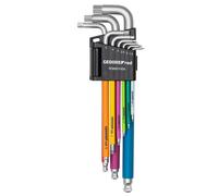Gedore Red 9 Piece Multi Colour Ball End Hexagon Allen Key Set 1.5-10mm
