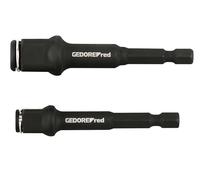 GEDORE red Bit Holder Set of 2 | 75 mm Magnetic Bit Holder for 1/4 Inch Bits & 3/8 Inch / 1/2 Inch Sockets
