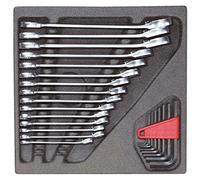 GEDORE Red Combination Ratchet Spanner and Angle Screwdriver Set in 2/3 Foam Module, 24 Pieces