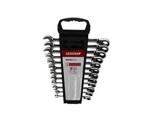 GEDORE red Combination ratchet spanner set, Reversible, 12-pc. Set, AF 8-19 mm, Angled, Spanner, R07205012