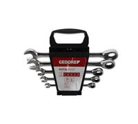 GEDORE red Combination ratchet spanner set with ring ratchet, 5-pc. Set, AF 8-19 mm, Flat, Spanner, R07105005