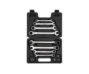 GEDORE red Combination ring ratchet spanner set, Reversible, In dapters, 12-pc. Set, AF 8-19 mm, Angled, R07203012