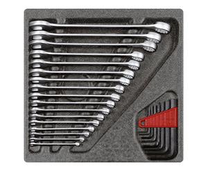 Gedore Red Combination Spanner and Allen Screwdriver Set in 2/3 Foam Module 26 Pieces