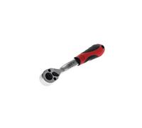 GEDORE Red Cranked Lever Reversible Ratchet with Ergonomic 2K Handle, Push Button Release, Coarse Toothed with 36 Teeth, 1/4 Inch, Steel Tube, Red/Black
