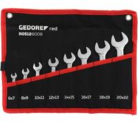 GEDORE red Double open-end spanner set, 8-pc. Set, AF 6-22 mm, Metric, Short, S