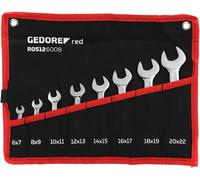 GEDORE Red Double Open-End Spanner Set, 8-Pc. Set, AF 6-22 Mm, Metric, Short, Sp