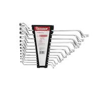 Gedore Red Double Ring Spanner Set 12 Pieces SW 6-32 Chrome Vanadium Steel Silver