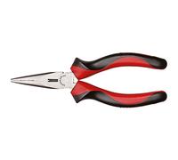 GEDORE Red Flat Nose Pliers Straight 160 mm / Straight gripping Surfaces, Longitudinal Toothed / inductive Hardened Cutting Edges / 2-Component Handle, Gentle Power Transmission