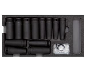 GEDORE Red Impact Screwdriver Bit Set 1/2 Inch in 1/3 Foam Module, 14 Pieces