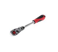 GEDORE Red Joint Reversible Ratchet with Ergonomic 2K Handle, Push Button Release, fine Teeth with 72 Teeth, 1/2 inch, Steel Tube, red/Black