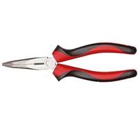 GEDORE Red Needle-Nose Pliers 160 mm 45° Angled Gripping Surfaces, Longitudinal Serrated/Induction Hardened Cutting Edges / 2-Component Handle, Hand-Gentle Power Transmission