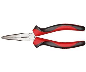 GEDORE Red Needle-Nose Pliers 160 mm 45° Angled Gripping Surfaces, Longitudinal Serrated/Induction Hardened Cutting Edges / 2-Component Handle, Hand-Gentle Power Transmission