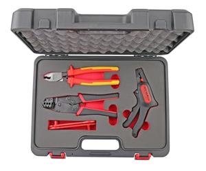 GEDORE red Photovoltaic Kit R21652005 | MC4 Solar Plug Tool Kit | Crimping Pliers 2.5-6mm², Wire Stripper, VDE Cable Scissors, MC4 Mounting Wrench | PV Installation Kit in Case