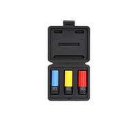 Gedore Red Power Screwdriver Socket Set with Protective Sleeves, 3 Pieces, 17/19/21 mm, Depth Stop, with Colour Coding, Chrome Molybdenum Steel