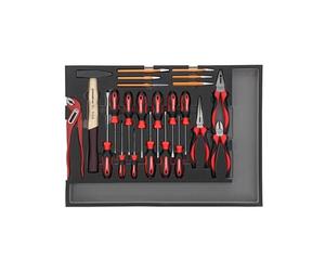 GEDORE Red Screwdriver Plier Hammer Chisel Set in 3/3 Foam Module 23 Pieces