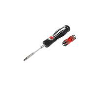 GEDORE red Screwdriver ratchet with bit magazine, 1/4" 6.3 mm hex, telescoping blade, Screwdriver reversible, R38910000