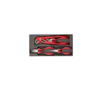 GEDORE red Pliers set, Tool set with combination pliers/water pump pliers/telephone pliers/side cutter, R22150018