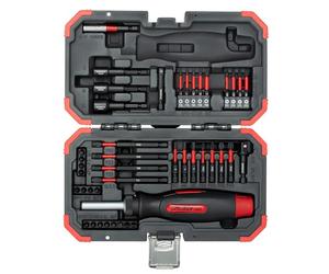 GEDORE Red Torsion Bit Set - 43-Piece Set Including Bendable Bit Screwdriver with Ratchet Function, in Practical Storage Case