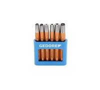 GEDORE Rivetting setter and snap die set, 6-piece set, Hardened for impact tools, in PVC holder, 125 B