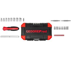 GEDORE Screwdriver Handle Holder + Hex Sockets & Assorted Bits & Case, R38012024