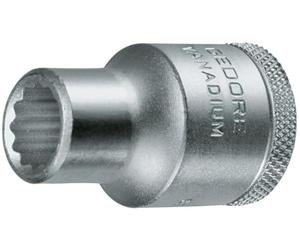 GEDORE Socket, 1/2" 12.5 mm drive, Bi-hex, 15 mm AF, Tool, D 19 15, Chrome-plated steel