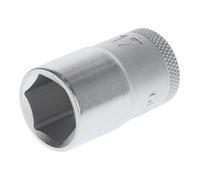 GEDORE Socket, 1/2" 12.5 mm drive, Hexagonal, 17 mm width, Tool, 19 17, Chrome-plated steel